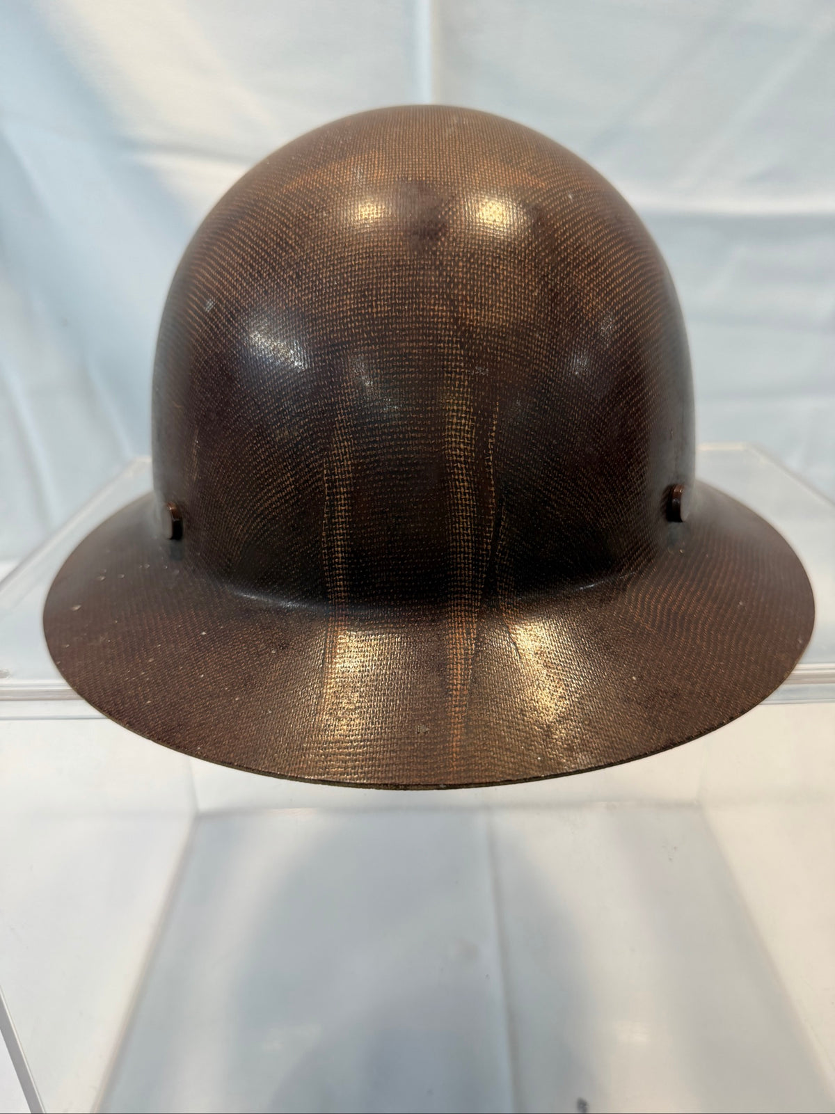 Vintage Msa Skullgard Full-Brim Hard Hat, Brown Textured Fiberglass