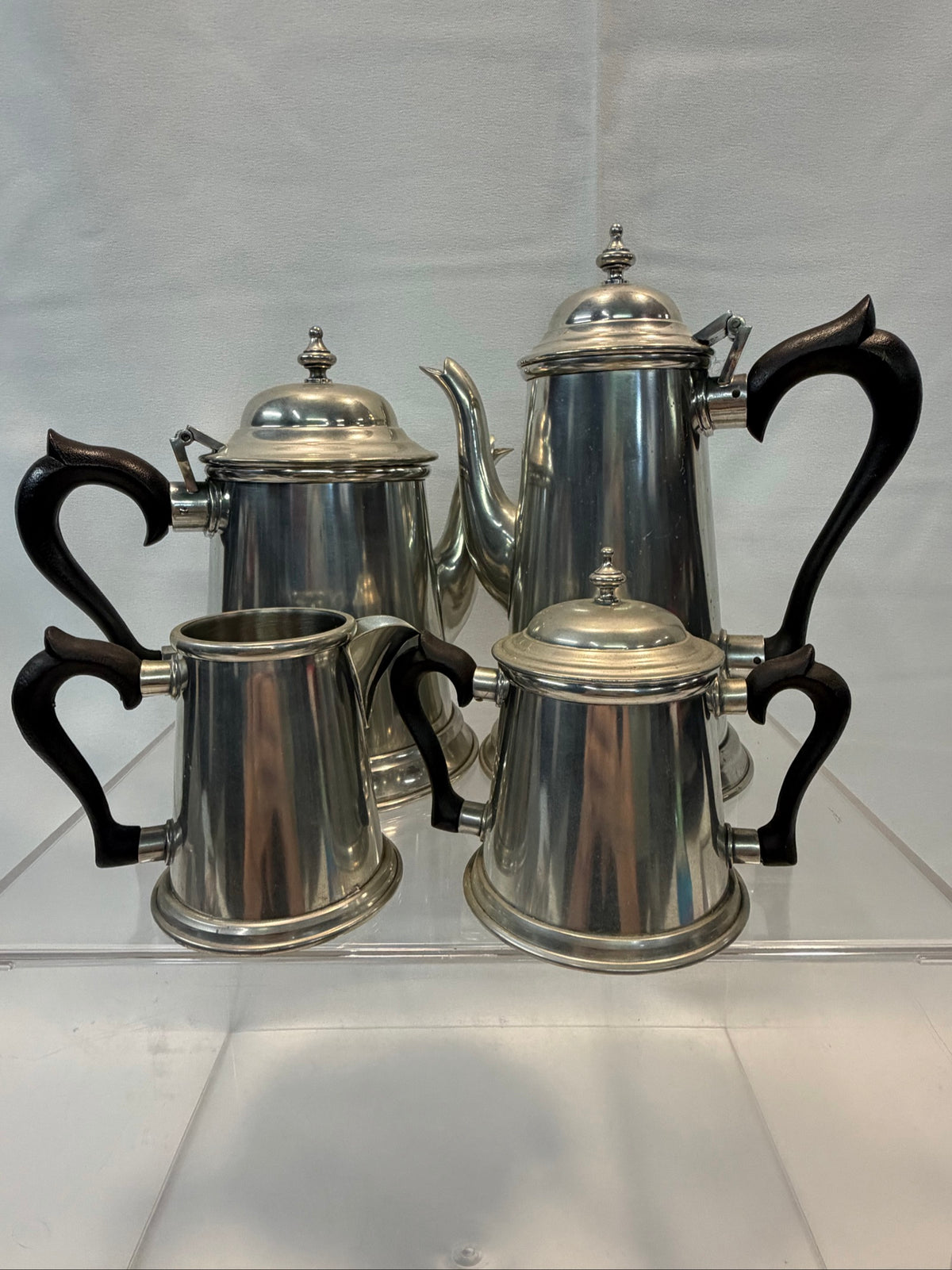 Kirk Stieff Colonial Pewter Tea and Coffee Service, 4-Piece — Tapered Lighthouse Style